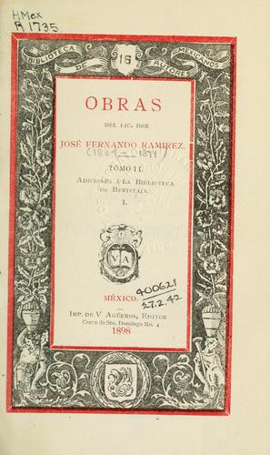 Cover for Obras del lic. don José Fernando Ramirez ...