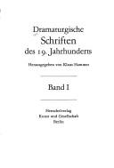 Cover for Dramaturgische Schriften des 19. Jahrhunderts