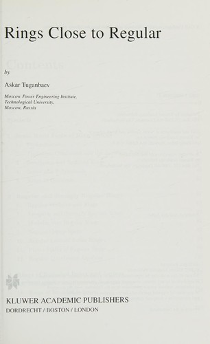 Cover for Rings close to regular