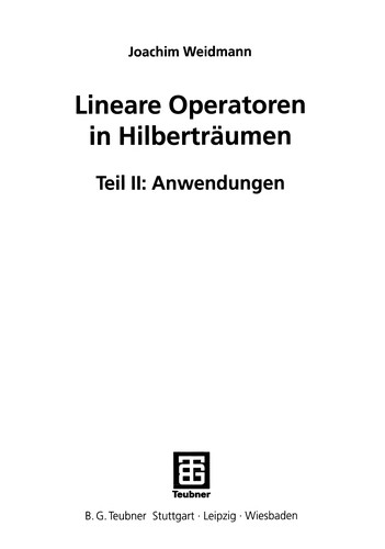 Cover for Lineare Operatoren in Hilberträumen