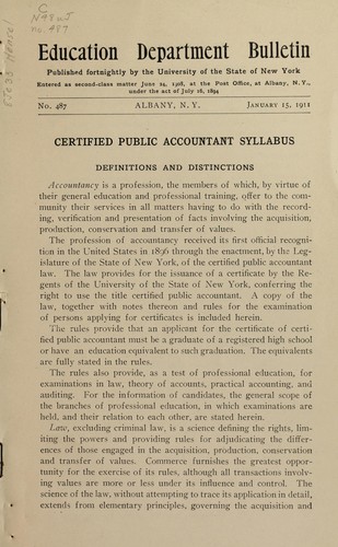 Cover for Certified public accountant syllabus.