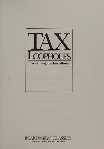 Cover for Tax Loopholes