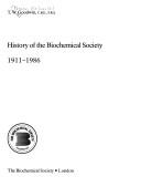 Cover for History of the Biochemical Society 1911