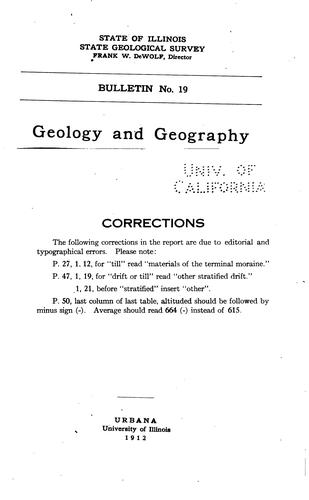 Cover for Geology and Geography of the Wheaton Quadrangle