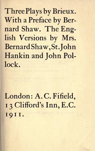 Cover for Three plays
