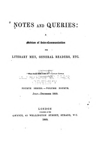 Cover for Notes and Queries