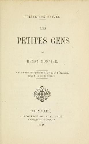 Cover for Petites gens.