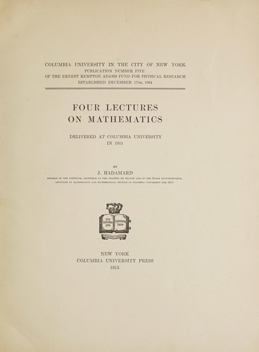 Cover for Four lectures on mathematics