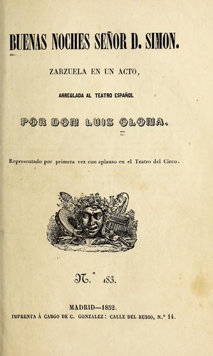 Cover for Buenas noches sen or D. Simo n