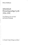 Cover for Arbeitsbuch deutschsprachige Lyrik
