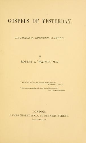 Cover for Gospels of yesterday