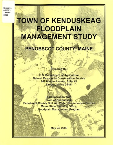 Cover for Town of Kenduskeag floodplain management study
