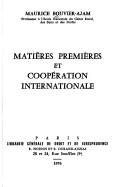 Cover for Matières premières et coopération internationale