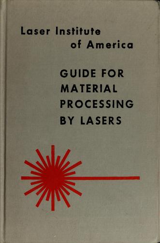 Cover for Guide for material processing by lasers.