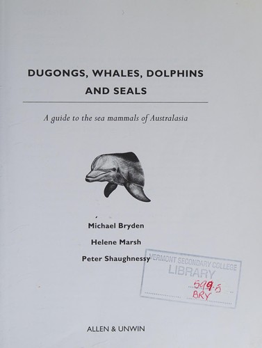 Cover for Dugongs, whales, dolphins and seals