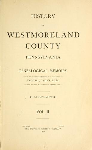 Cover for History of Westmoreland county, Pennsylvania