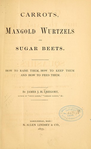 Cover for Carrots, mangold wurtzels and sugar beets