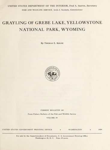 Cover for Grayling of Grebe Lake, Yellowstone National Park, Wyoming.