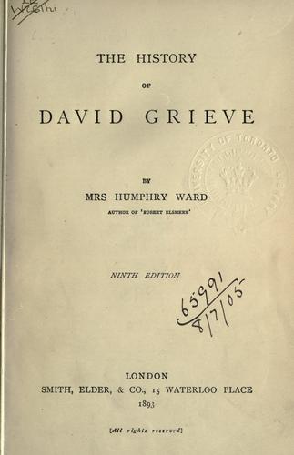 Cover for The history of David Grieve.