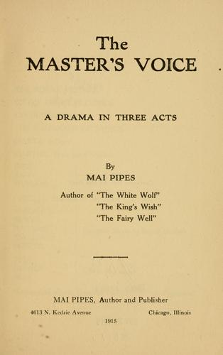 Cover for master's voice ...