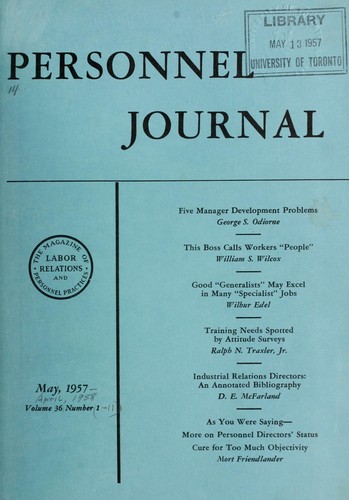 Cover for Personnel journal