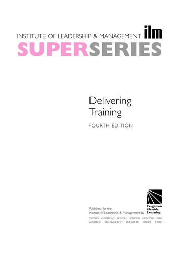 Cover for Delivering training