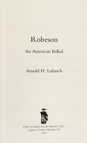 Cover for Robeson