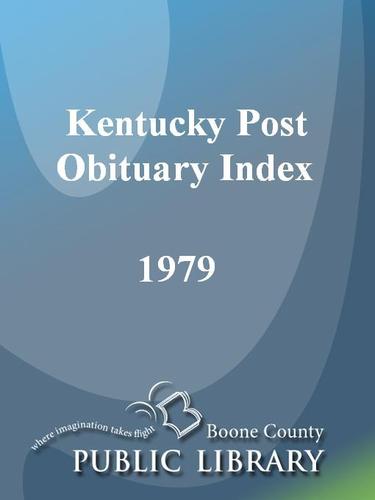 Cover for Kentucky Post Obituary Index, 1979