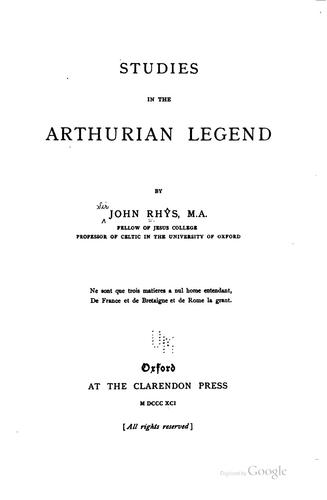 Cover for Studies in the Arthurian legend