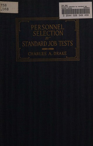Cover for Personnel selection by standard job tests