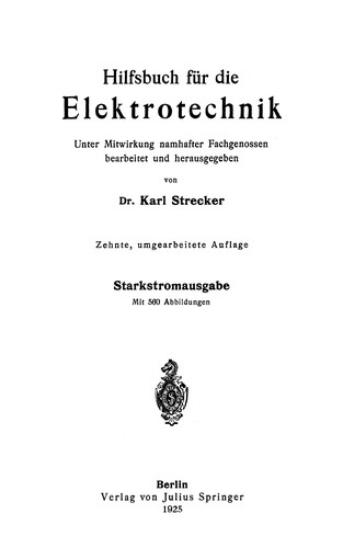 Cover for Hilfsbuch für die Elektrotechnik