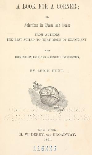 Cover for A book for a corner