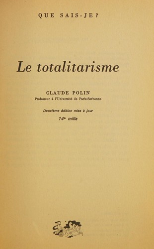 Cover for Le Totalitarisme