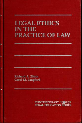 Cover for Legal ethics in the practice of law