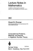 Cover for Computational problems, methods, and results in algebraic number theory