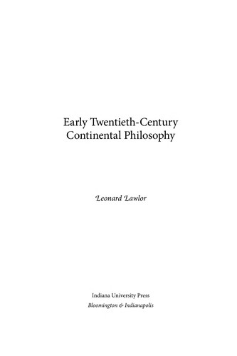 Cover for Early twentieth-century Continental philosophy