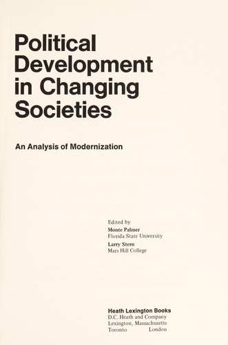 Cover for Political development in changing societies