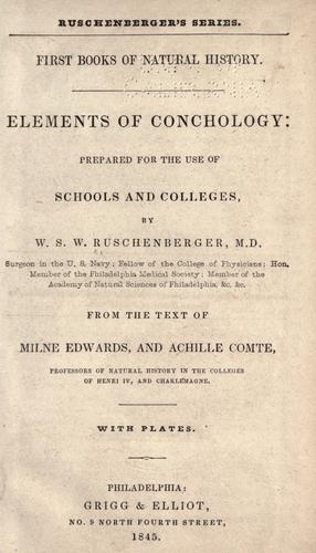 Cover for Elements of conchology
