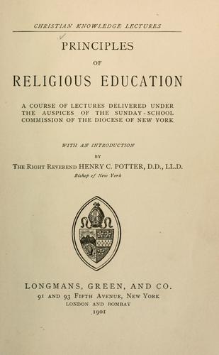 Cover for Principles of religious education