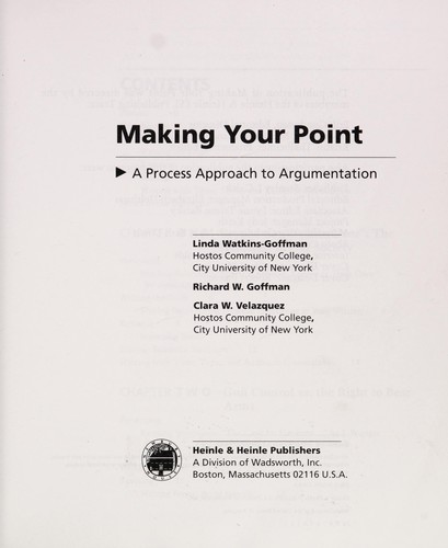 Cover for Making your point