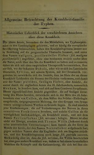 Cover for Dr. J.L. Schönlein's ... Krankheitsfamilie der Typhen