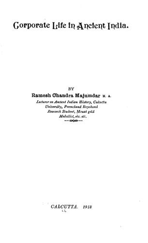 Cover for Corporate life in ancient India.