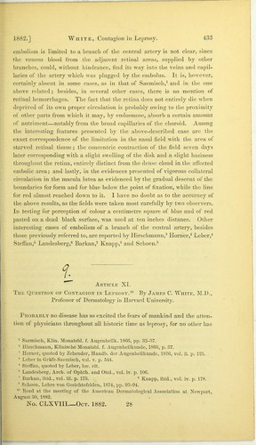 Cover for The question of contagion in leprosy