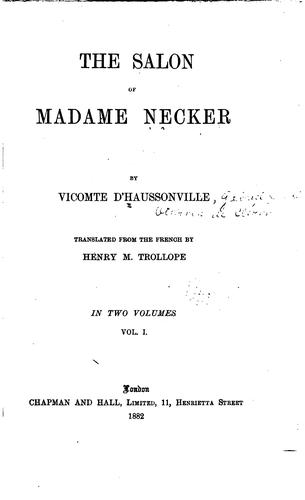 Cover for The salon of Madame Necker