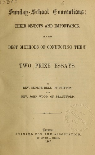 Cover for Sunday-school conventions:  their objects and importance, and the best methods of conducting them