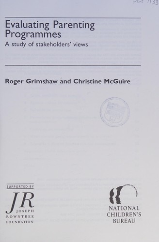 Cover for Evaluating Parenting Programmes
