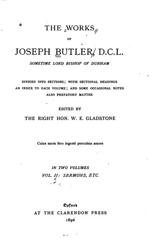 Cover for The Works of Joseph Butler: Divided Into Sections; with Sectional Headings ...