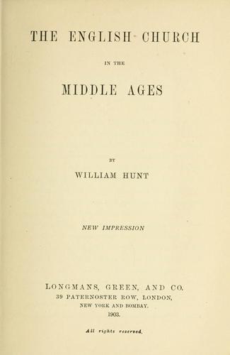 Cover for English church in the Middle Ages