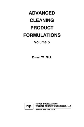 Cover for Advanced cleaning product formulations
