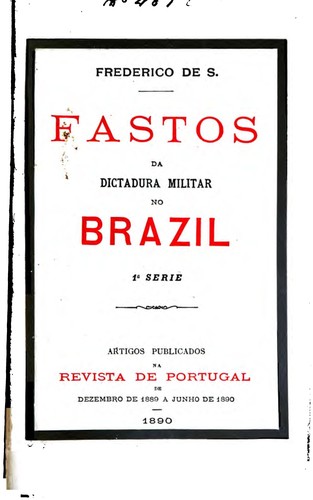 Cover for Fastos da dictadura militar no Brazil